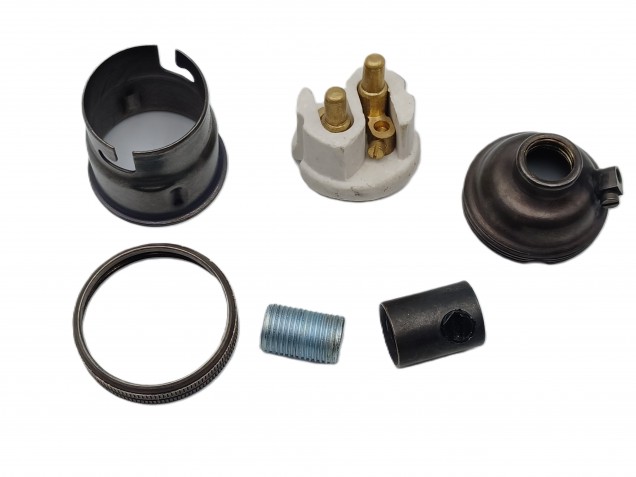 3 Hook Ceiling Pendant Set Dark Bronze Complete With Chain Cable And Lamp Holder