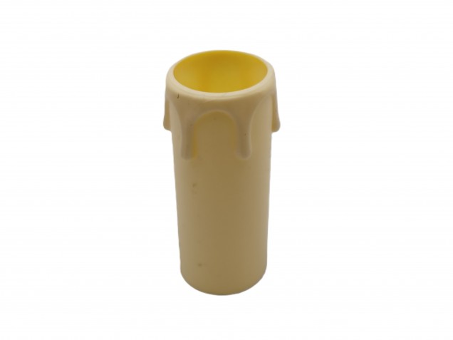 Chandelier Candle Tube Sleeve Cream Plastic Drip 70mm height x 26mm internal diameter