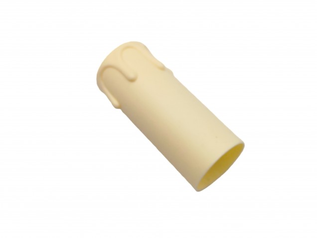 Chandelier Candle Tube Sleeve Cream Plastic Drip 70mm height x 26mm internal diameter
