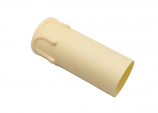 Chandelier Candle Tube Sleeve Cream Plastic Drip 70mm height x 26mm internal diameter