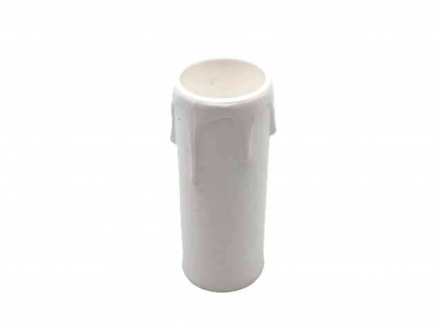 Chandelier Candle Tube Plastic White Drip 65mm x 24mm