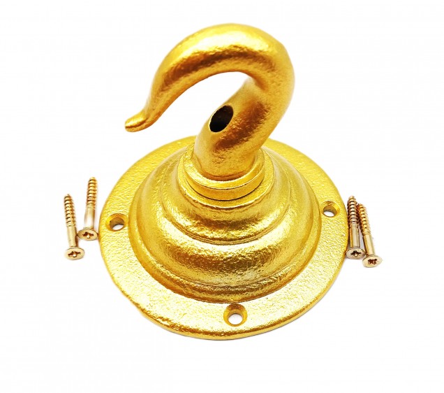 Chandelier Hook Heavy Duty Gold Cast Iron Ceiling Hook and Chain