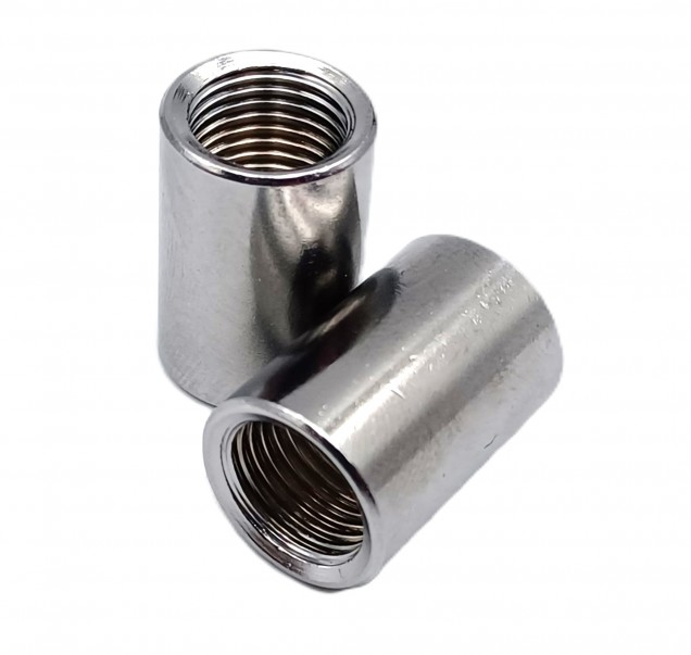 Coupler 10mm Internal Thread Chrome 2 pack
