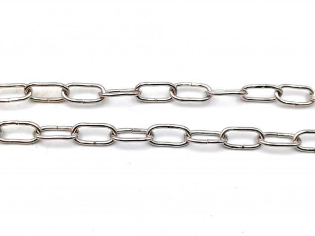 Chrome chandelier chain small oval split link 2kgs max