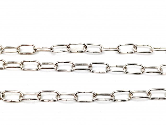 Chrome chandelier chain small oval split link 2kgs max