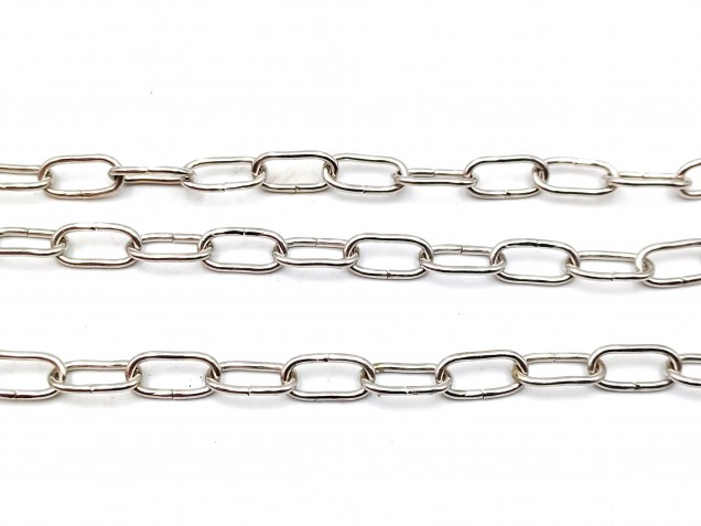 Chrome chandelier chain small oval split link 2kgs max