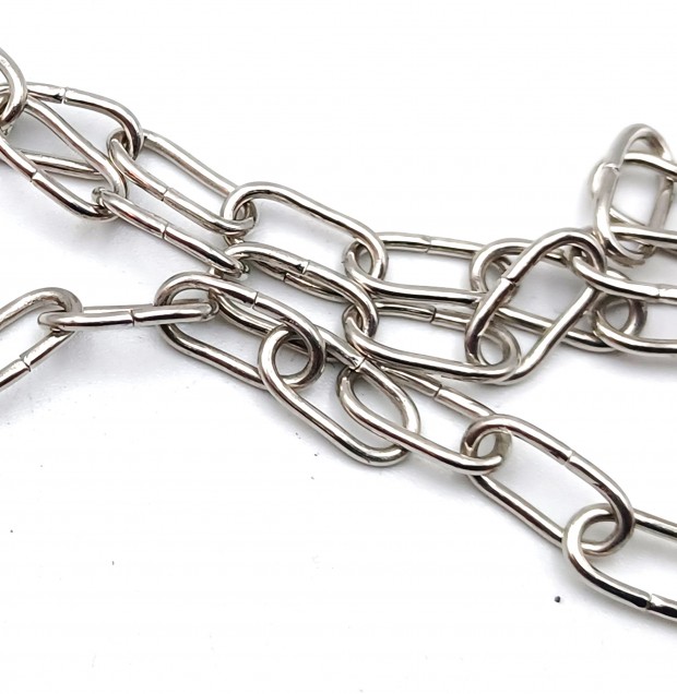 Chrome chandelier chain small oval split link 2kgs max