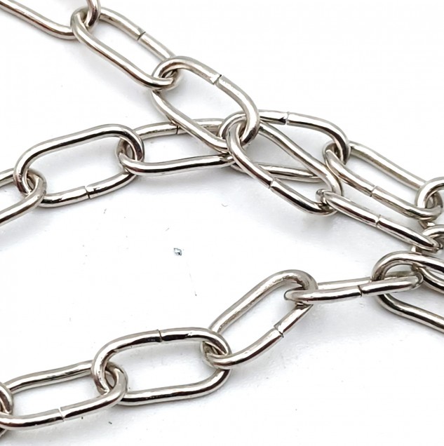 Chrome chandelier chain small oval split link 2kgs max