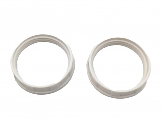 E27 2 PART WHITE PLASTIC LAMP HOLDER THREADED SKIRT AND SHADE RINGS