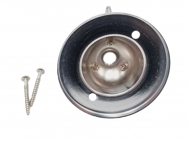 3 hook ceiling rose with cord grip and screws in chrome