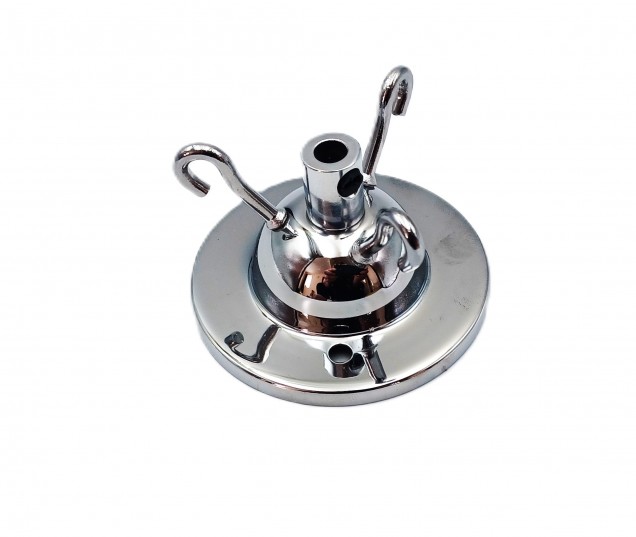 3 Hook Ceiling Pendant Set In Chrome Complete With Gothic Chain Cable And Lamp Holder 