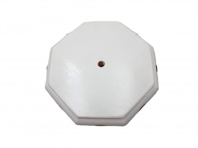 Pine ceiling rose pattress octagon white with brass decoration