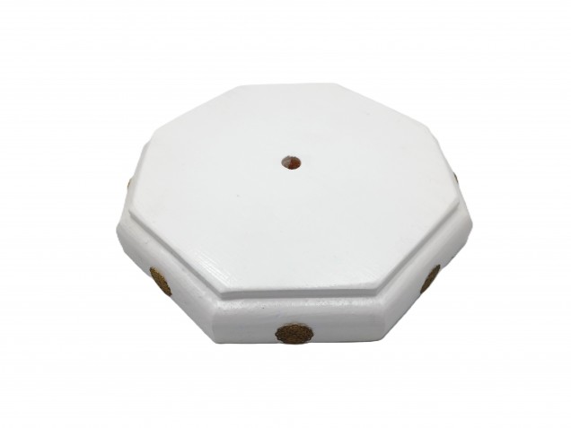 Pine ceiling rose pattress octagon white with brass decoration