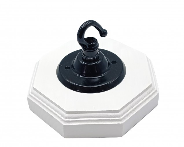 Pine ceiling rose white pattress octagon 