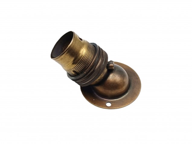 Angle batten lamp holder BC B22 3 part earthed 4 finishes
