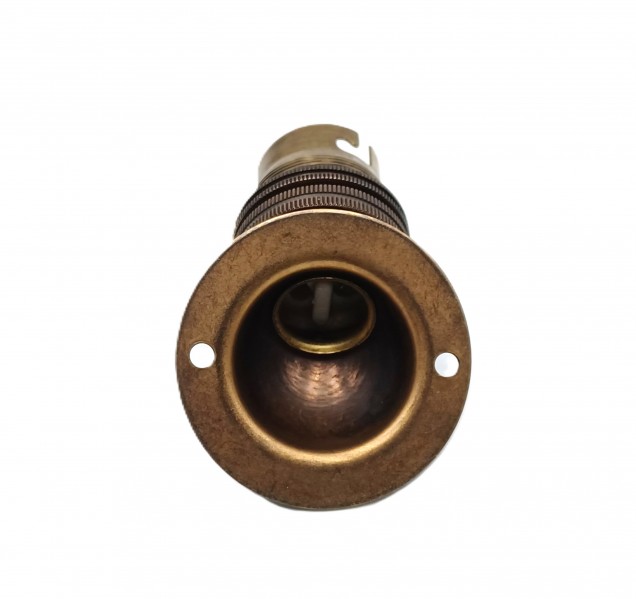 Angle batten lamp holder BC B22 3 part earthed 4 finishes