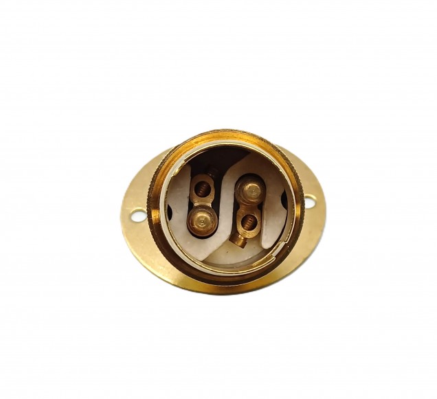 Angle batten lamp holder BC B22 3 part earthed 4 finishes