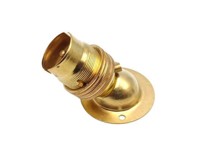 Angle batten lamp holder BC B22 3 part earthed 4 finishes