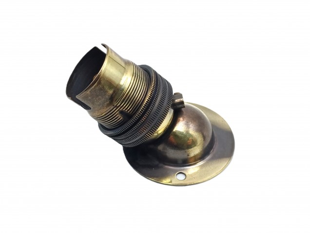 Angle batten lamp holder BC B22 3 part earthed 4 finishes
