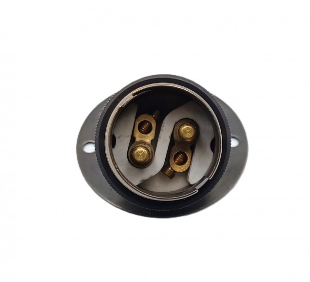 Angle batten lamp holder BC B22 3 part earthed 4 finishes