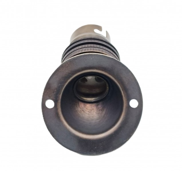 Angle batten lamp holder BC B22 3 part earthed 4 finishes