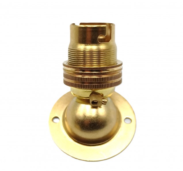 Angle batten lamp holder BC B22 3 part earthed 4 finishes