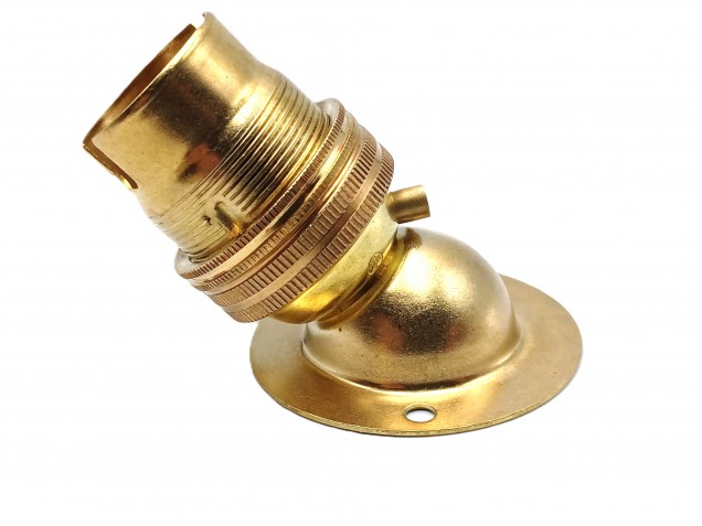 Angle batten lamp holder BC B22 3 part earthed 4 finishes