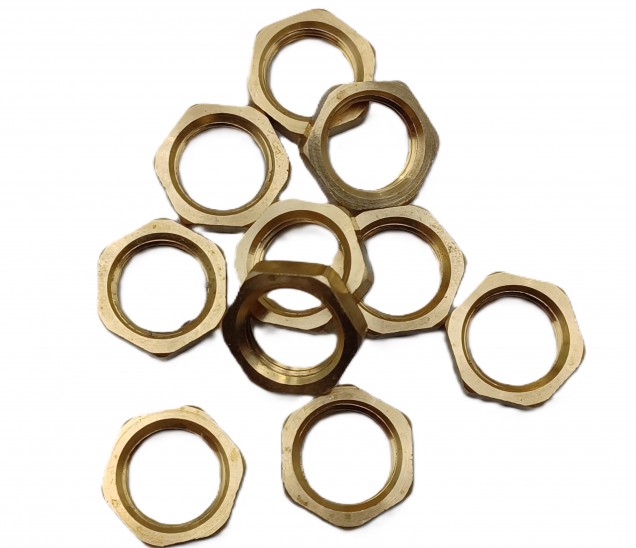 M10 Brass Hexagon Nuts 10mm Metric Thread 3mm Depth