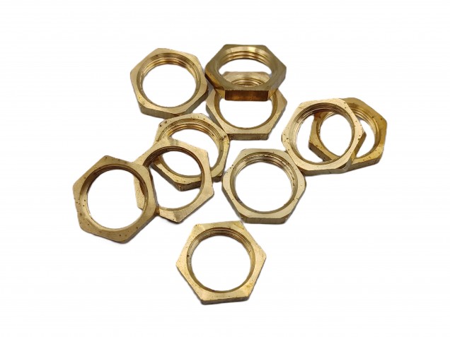 M13 BRASS HEXAGON NUTS 13MM METRIC THREAD 3MM DEPTH 