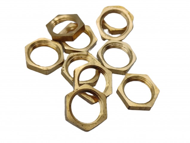M13 BRASS HEXAGON NUTS 13MM METRIC THREAD 3MM DEPTH 