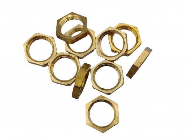 M13 BRASS HEXAGON NUTS 13MM METRIC THREAD 3MM DEPTH 