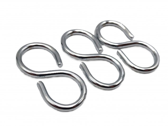 Chandelier Hook Closed S Hook In Chrome pack of 3
