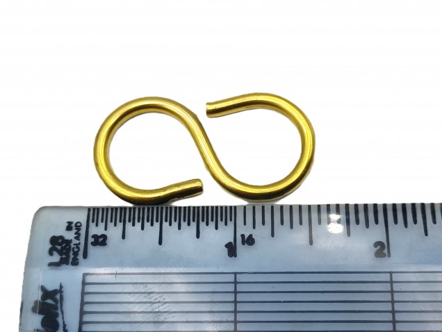 chandelier hook closed S hook in BRASS 3 pack