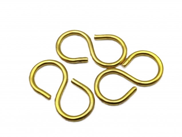 chandelier hook closed S hook in BRASS 3 pack