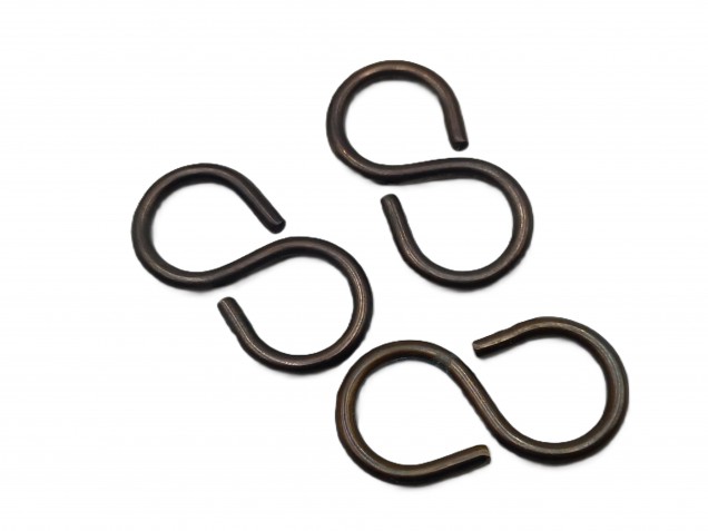 chandelier hook closed S hook in bronze pack of 3