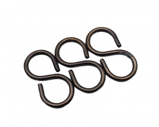 chandelier hook closed S hook in bronze pack of 3