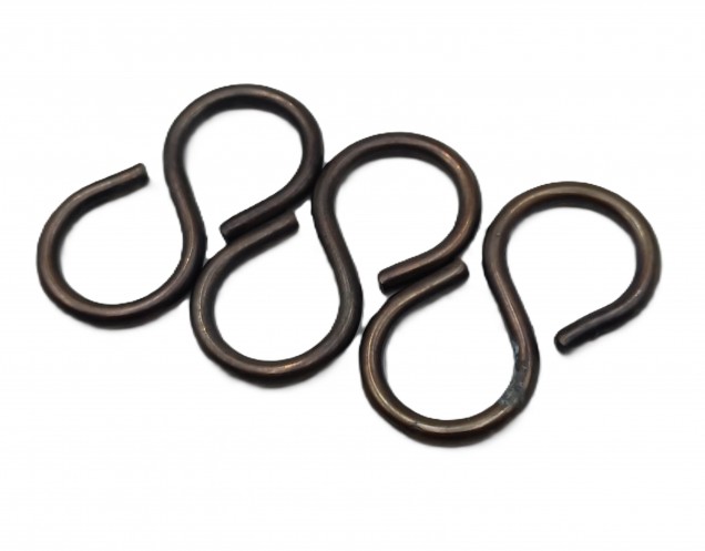 chandelier hook closed S hook in bronze pack of 3