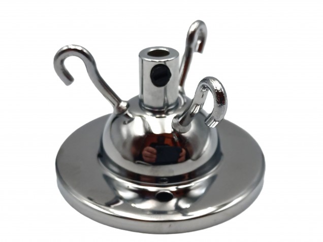 3 Hook Ceiling Pendant Set in chrome Complete With Chain Cable And Lamp Holder