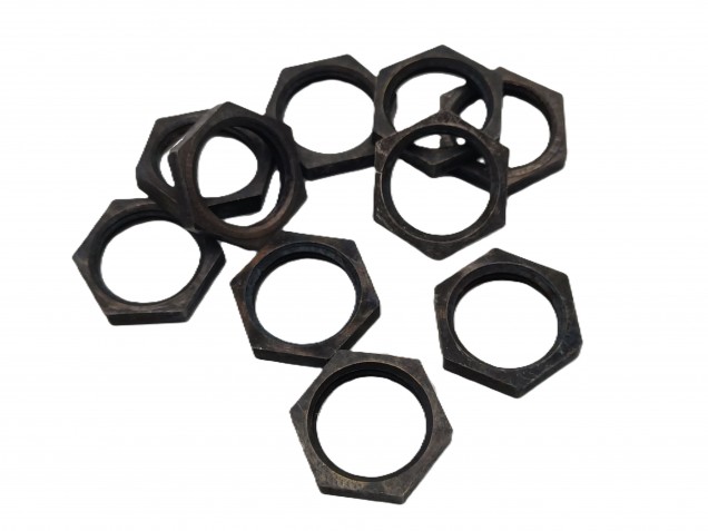 M13 Antique Brass Hexagon Nuts 10mm Metric Thread 3mm Depth  