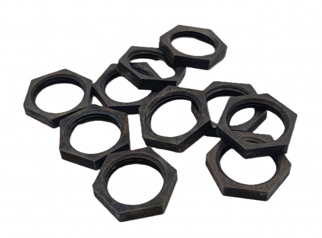 M13 Antique Brass Hexagon Nuts 10mm Metric Thread 3mm Depth  