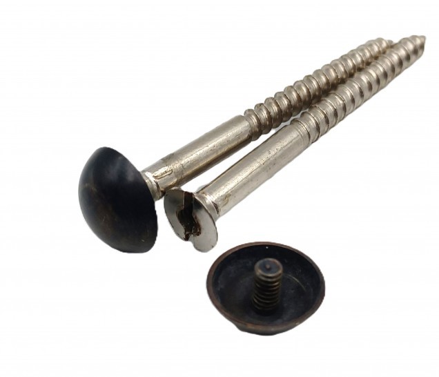 2 inch screws with dome caps in dark bronze 13mm head 