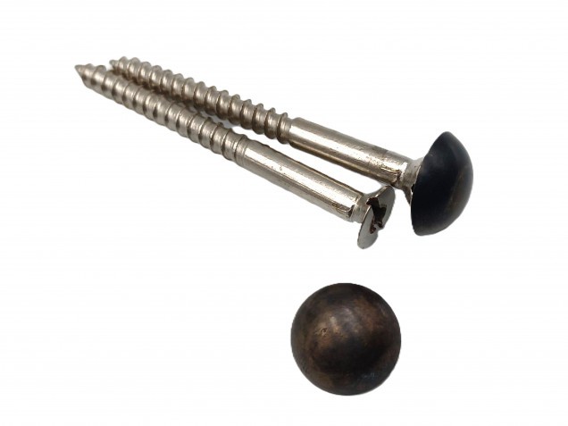 2 inch screws with dome caps in dark bronze 13mm head 