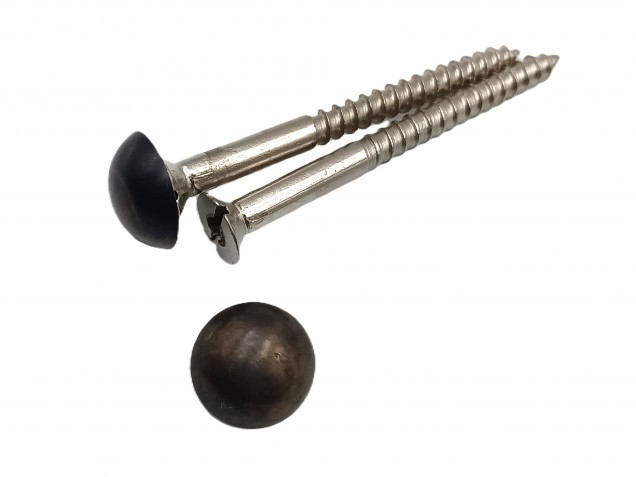 2 inch screws with dome caps in dark bronze 13mm head 