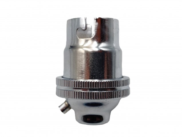 Chrome Plated Lamp Holder Large Bayonet Cap PLAIN SKIRT M10 base thread