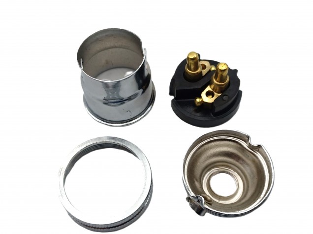 Chrome Plated Lamp Holder Large Bayonet Cap PLAIN SKIRT M10 base thread