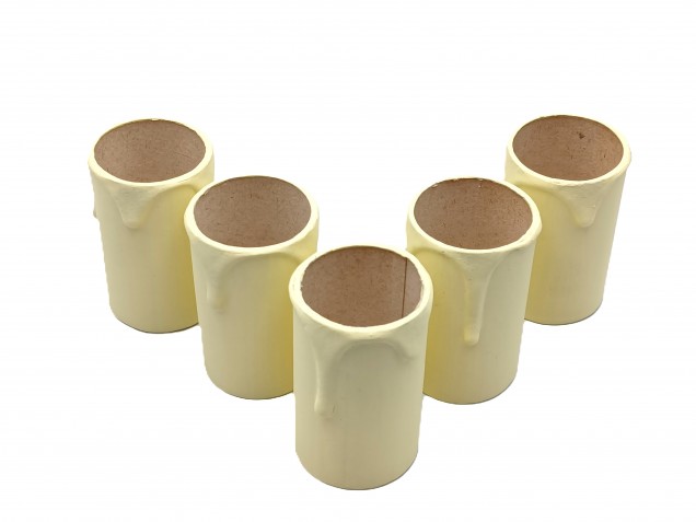 Candle Tubes  Cream Drip Card 60mm x 32mm 5 pack
