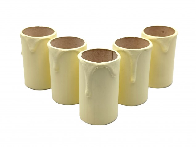 Candle Tubes  Cream Drip Card 60mm x 32mm 5 pack