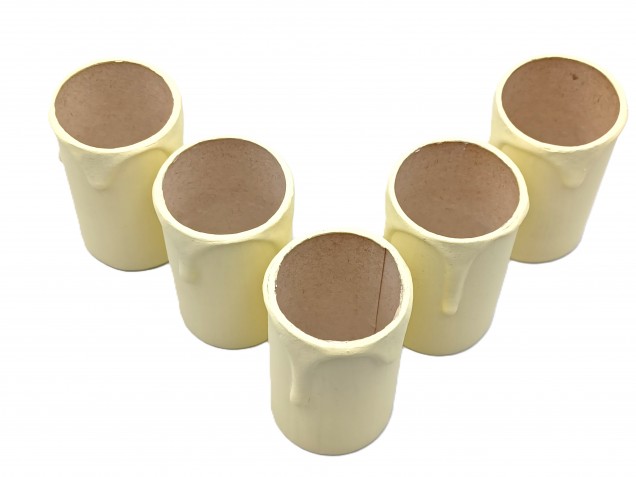 Candle Tubes  Cream Drip Card 60mm x 32mm 5 pack
