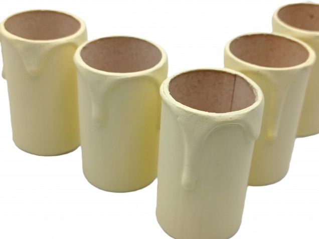 Candle Tubes  Cream Drip Card 60mm x 32mm 5 pack