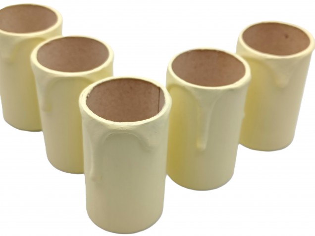 Candle Tubes  Cream Drip Card 60mm x 32mm 5 pack